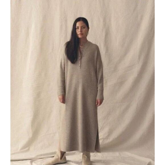 SISTER KATIE Sz S Small Baby Alpaca Merino Wool Sweater Dress Gray Midi Felicity - Picture 8 of 8